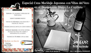 PLAN. Menú maridaje japonés (viernes, 22)