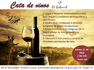 Cata maridada de vinos (jueves, 21)