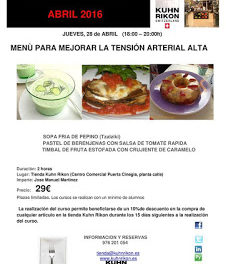 Taller de cocina contra la tensión alta (jueves, 28)