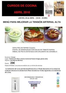 Taller de cocina contra la tensión alta (jueves, 28)