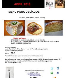 Taller de cocina para celíacos (viernes, 29)