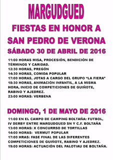 MARGUDGUED. Fiestas, con concurso de tortillas (días 30 y 1 de mayo)