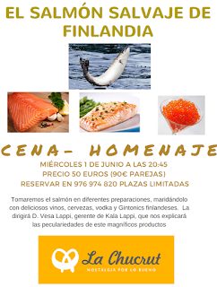 Cena homenaje al salmón salvaje de Finlandia (miércoles, 1)