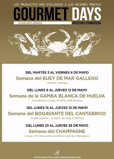 Gourmets Days en LOS CABEZUDOS y TRAGANTÚA con champagne (del lunes, 23, al jueves, 26)