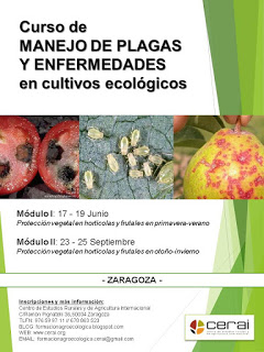 Curso de Manejo de plagas y enfermedades en cultivos ecológicos (del 17 al 19 de junio y del 23 al 25 de septiembre)