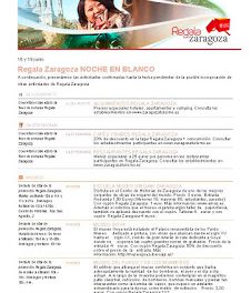 Noche en Blanco, Descuentos en tapas Regala Zaragoza  (18 y 19 de junio)