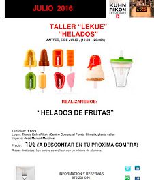 Taller de helados de frutas (martes, 5)