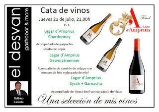 Cata de vinos maridada (jueves, 21)