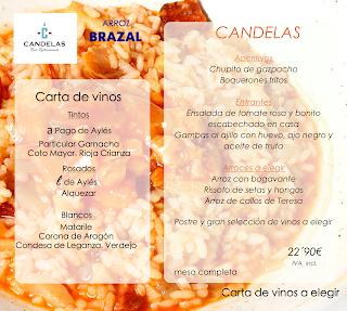 Menú de arroz en EL CANDELAS (hasta el mes de octubre)
