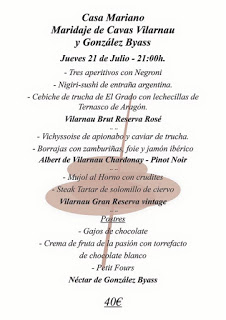 HUESCA. Cena maridaje (jueves, 21)