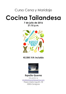 Curso cena y maridaje, cocina tailandesa (jueves, 7)