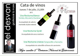 Cata de vinos maridada (jueves, 7)