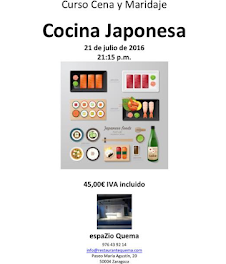 Curso, cena y maridaje de cocina japonesa (jueves, 21)