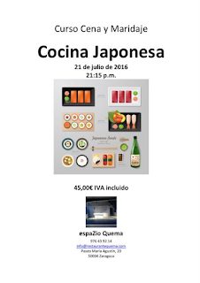 Curso, cena y maridaje de cocina japonesa (jueves, 21)