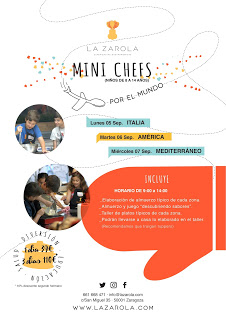 Curso Mini chefs por el mundo en LA ZAROLA (del 5 al 7)