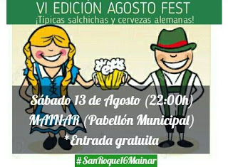 MAINAR. Cena al estilo americano y Agosto fest (días 12 y 13)