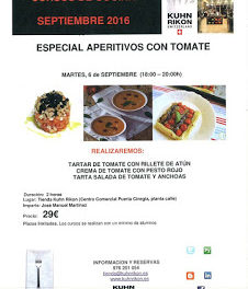 Taller de aperitivos con tomate (martes, 6)