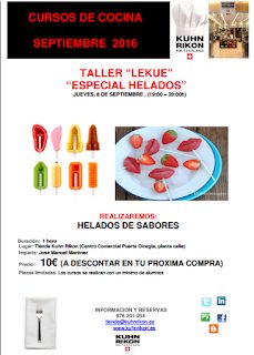 Taller de helados de sabores (jueves, 8)