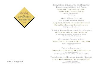 Cata cena maridada de champagnes de vignerons en LOS CABEZUDOS (jueves, 29)