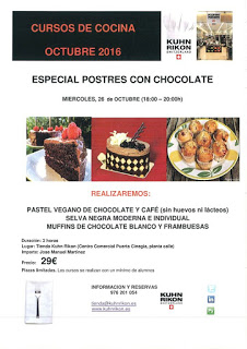 Taller de postres con chocolate (miércoles, 26)
