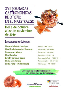 MAESTRAZGO. Jornadas gastronómicas (del 8 de octubre al 20 de noviembre)