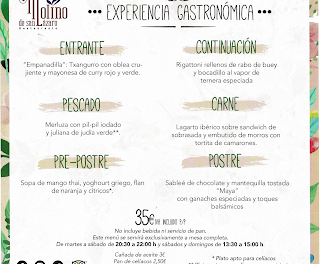 Menú EXPERIENCIA GASTRONÓMICA en el MOLINO DE SAN LÁZARO por 35 euros (hasta finales de diciembre)