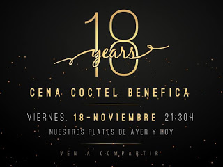 Cena cóctel benéfica 18 aniversario en EL FORO (viernes, 18)