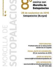 BURGOS. Abierta inscripción del Concurso de cocina con morcilla de Sotopalacios (hasta el domingo, 20)