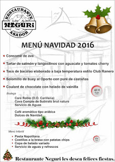 Menú especial del Día de Navidad en Neguri (25 diciembre)