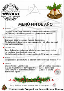 Menú especial de fin de año en Neguri (31 diciembre)