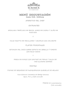 BARBASTRO. Menú degustación en RESTAURANTE SOMMOS, por 28 euros (enero y febrero)