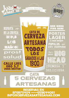 Cata de cinco cervezas artesanas en Juan Sebastián Bar (todos los sábados)