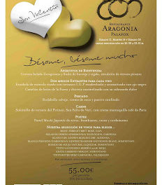 Menú de san Valentín en ARAGONIA PALAFOX por 55 euros (cenas de los días 11, 14 y 18)