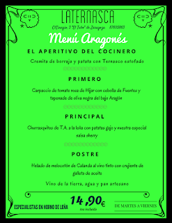Nuevo menú semanal en LA TERNASCA, por 14,90 euros (del 14 al 17 de marzo)