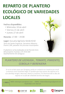 Reparto de plantero de variedades locales (miércoles 19, viernes 21 y jueves 27 de abril)