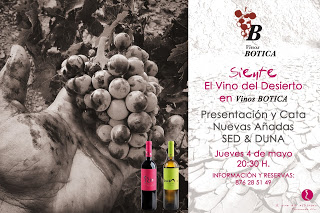 Presentación y cata en VINOS BOTICA (jueves, 4)