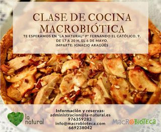 Clase de cocina macrobiótica en La Natural (sábado, 6)