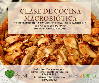 Clase de cocina macrobiótica en La Natural (sábado, 6)