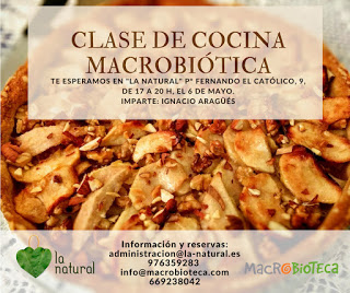 Clase de cocina macrobiótica en La Natural (sábado, 6)
