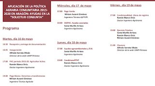 HUESCA. Curso: “Aplicación de la Política Agraria Comunitaria 2015-2020 en Aragón: ayudas en la Solicitud Conjunta” (del 16 al 19)