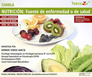 Charla sobre nutrición en LA HUERTAZA (jueves, 25)