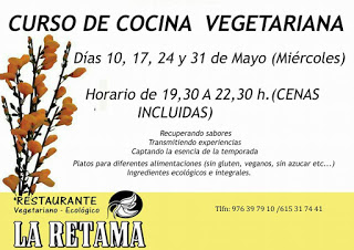 Curso de cocina vegetariana (miércoles, 10, 17, 24 y 31 de mayo)