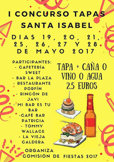 I Concurso de Tapas Santa Isabel (del 19 al 21 y del 25 a 28 de mayo)