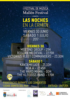 MALLÉN. Festival de música “Noches en la ermita” con food trucks (viernes, 30, y sábado, 1)