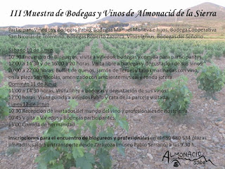 ALMONACID DE LA SIERRA. Muestra de bodegas (del 10 al 12)