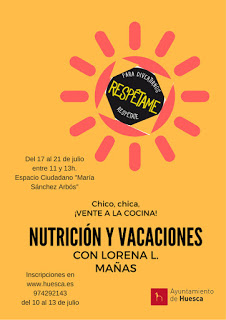 HUESCA. Taller de nutrición para jóvenes (del 17 al 21)
