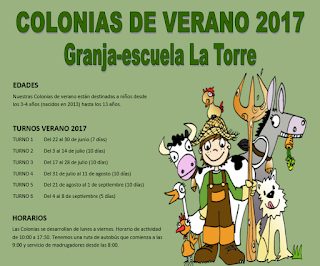 Colonias de verano en la granja (del 4 al 8)