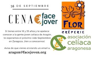 Cena “Face Joven” para celiacos (sábado, 16)