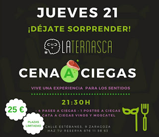 Cena a ciegas en LA TERNASCA (jueves, 28)