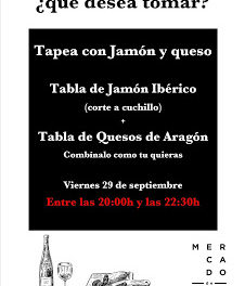 Tapeo con jamón y queso en el MERCADO DE RIC (viernes, 29)